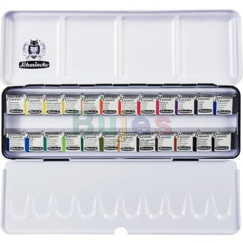 Schmincke Horadam Aquarell Half-Pan Paint, Set of 12 24 Colors , Superior Quality, Art Painting Supplies