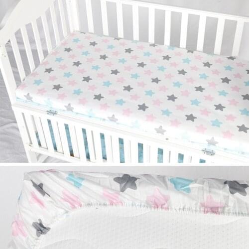 Baby Bed Crib Sheet Mattress Cover 100% Cotton Crib Fitted Sheet Soft Baby Bed Mattress Cover Protector Cartoon Newborn Bedding