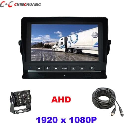 1080P AHD SONY Truck Backup Rear View Camera 18 IR LED + 9 inch AHD Monitor for Bus Van Trailer RV Car Reverse Parking System