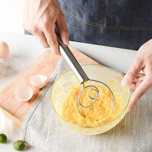 Handheld Flour Mixer Manual Egg Beater Baking DIY Cake Cookie Stainless Steel Egg Mixer Tool Flour Dough Coil Stirrer