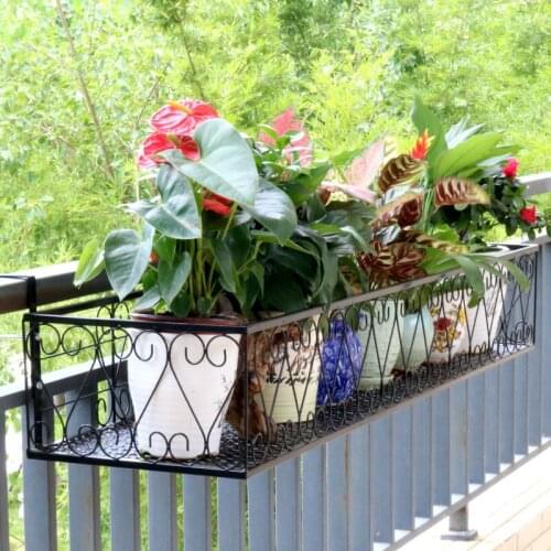 Heightening and widening Balcony decoration shelf space-saving Outdoor succulent green radish flower pot stand