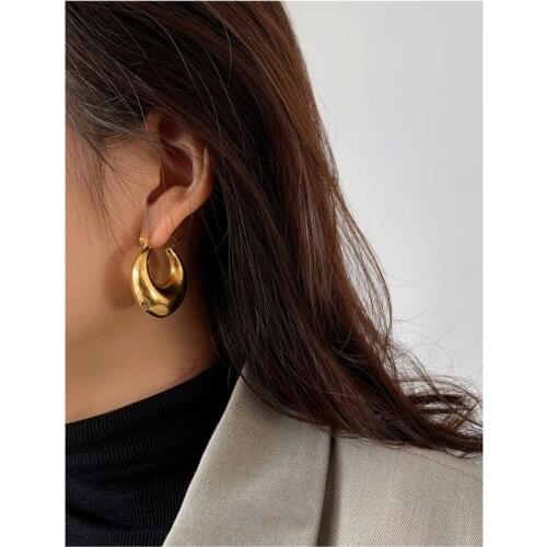 Titanium With 18k Gold Heart Statement Drop Earrings Women Jewelry Party T Show Gown Punk Gothic Top Runway Rare Korean Japan