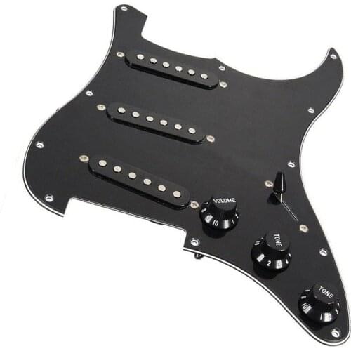 1PC Black Full Set Electric Circuit Guitar Single Panel Plate Guitar Pickguard Pickups For Fender Strat Repair Replacement