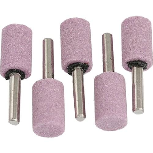 5 pcs 16 mm diameter 6mm shaft purple cylindrical nose shape gravel grinding head
