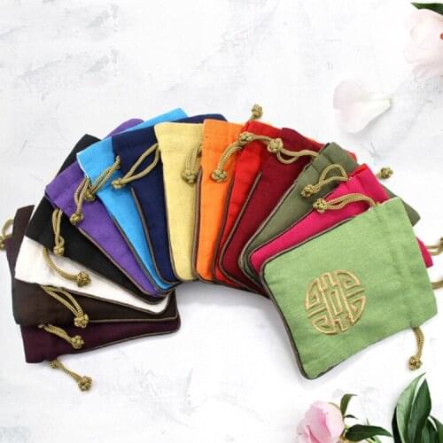 5pcs/Jewelry cotton sack gold jade necklace bracelet storage bag wedding new year birthday party gift drawstring packaging bag