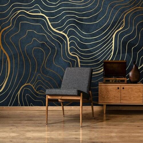 Abstract Golden Lines Large Mural Custom 3D Photo Wallpaper Modern Living Room Study Room TV Background Decorative Wall Paper 3D