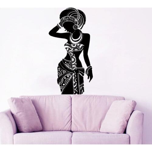 Africa Style Wall Decal Tribal African Woman Boho Vinyl Stickers Bedroom Living Room Home Decor Modern Sofa Background New LA762