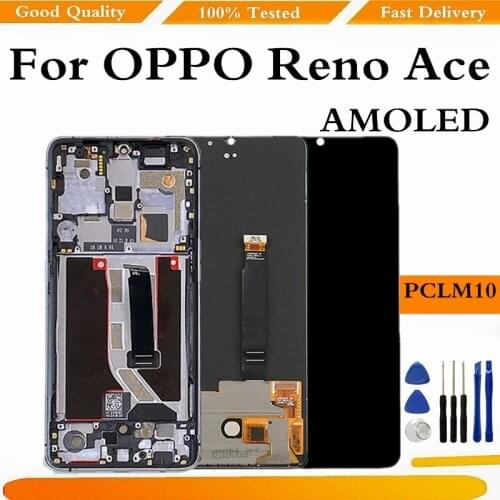 AMOLED For OPPO Reno ACE PCLM10 LCD Display Screen With Frame Touch Panel Digitizer Assembly Replace Part
