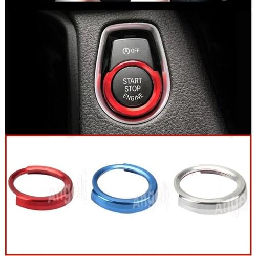 Car Key Start Button Decorative Frame Interior Covers Stickers Trim Auto Accessories For BMW 1 2 3 4 series X1