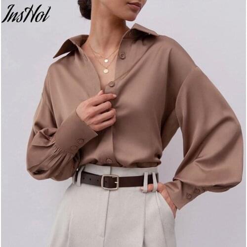 Коричневые блузки Beainmmry China At AliExpress