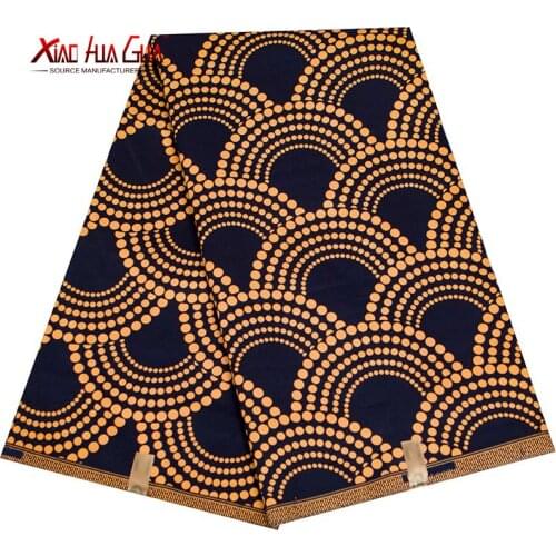 Free shipping Ankara African Wax Veritable Real Wax Fabric Polyester Sewing Dress Material 6yards/One Pieces FP6390