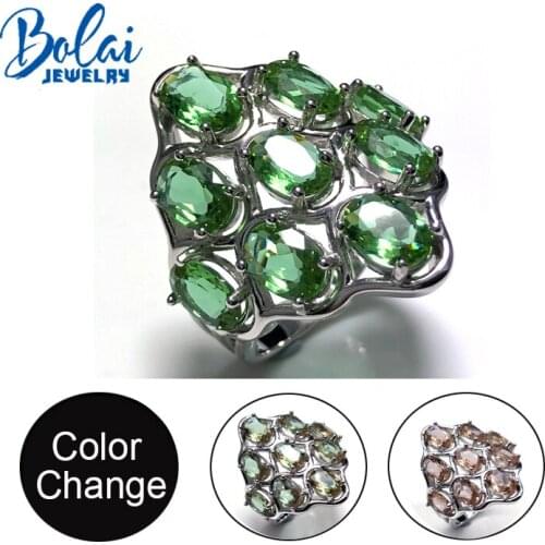 Bolaijewelry,Zultanite rings 925 sterling sliver big size rings created for women daily wear fine jewelry