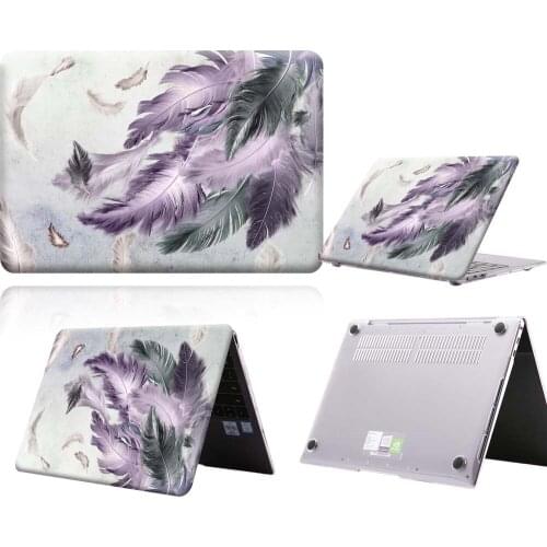 Purple And Grey Feather Anti-slip Laptop Case For MateBook 13/13 AMD Ryzen/14/D14/D15/X 2020/X Pro/Pro 16.1/Honor MagicBook14/15