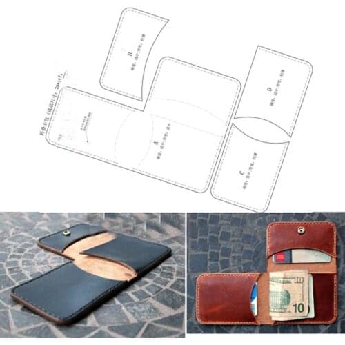 Designer leather crafts template folded coin case bag wallet die cutting knife mould leather hole punches deri el aletleri