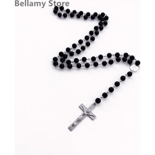Hand made Dark court retro gothic style Jesus cross long necklace