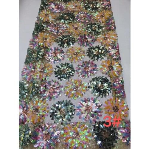 Hot selling L-6235 embroidered tulle Net Lace with sequins French tulle mesh Lace Fabric