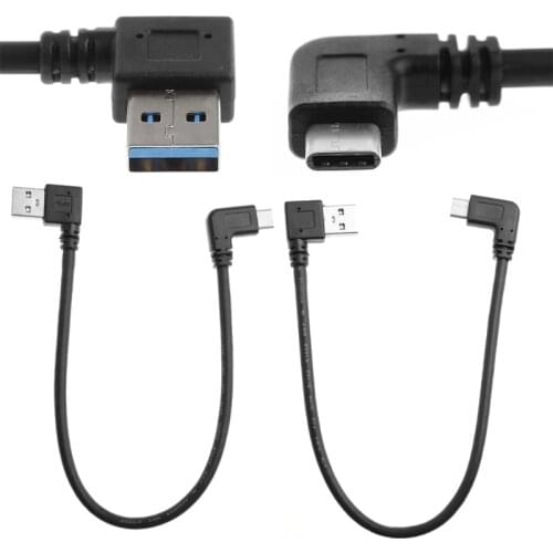 USB3.0 A To USB3.1 Type C 90 Degree Left/Right Angle Male To Male Adapter Cable