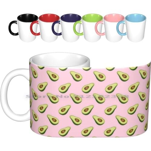 Avocado Ceramic Mugs Coffee Cups Milk Tea Mug Avocado Avocados Guacamole Fruit Fresh Tropical Healthy Food Aguacate Beach