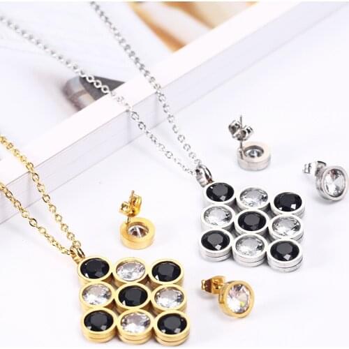 OUFEI Stainless Steel Necklace Earrings Set ewelry Woman fashion 2019 Charm Necklace Earrings Set Jewelry Accessories Bohemian