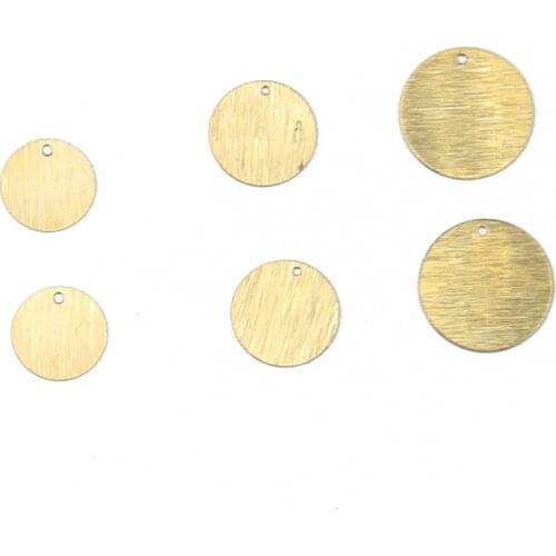 Brass DIY Jewelry Accessories Geometric Single Hole Disc Fashion Brushed Round Earring Pendant Used to Make Jewelry Accessories