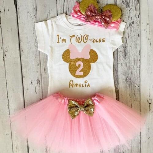 Personalized Pink and Gold Im Twodles Girls 2nd Birthday Outfit Toodles Birthday Shirt Birthday,Custom Onesies Tutu Set