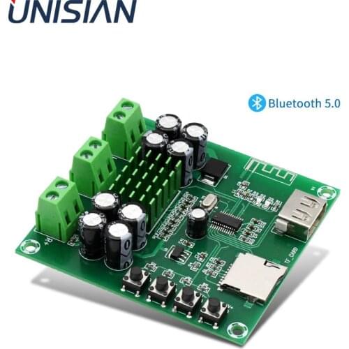 UNISIAN TPA3116D2 Audio Amplifier Board TPA3116 2.0 Channel Power Amplifier module Support Bluetooth 5.0 USB disk TF card Player