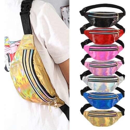 Women Bum Bag Laser Belt Bag Holographic Fanny Pack Designer Waist Bag Cute Waist Packs Phone Pouch For Party Travel