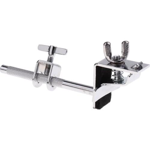 Adjustable Standard Drum Cowbell Mount Holder Clamp for Bass Drum Hoop Silver