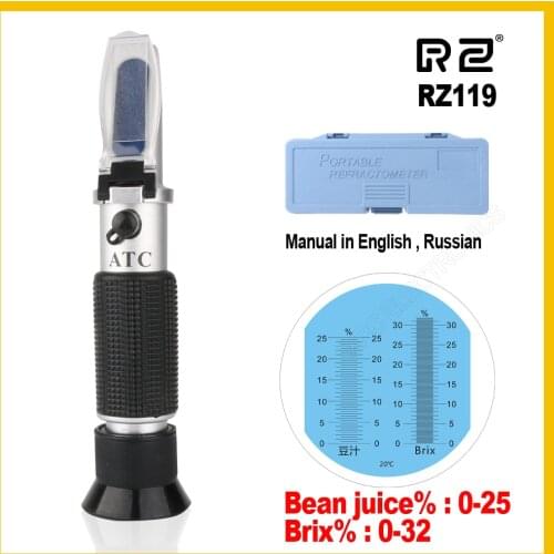 RZ Handheld Portable Refractometer Brix Sugar Refractometro Tester Fruit Food Sugar Meter Digital Refractometer RZ119