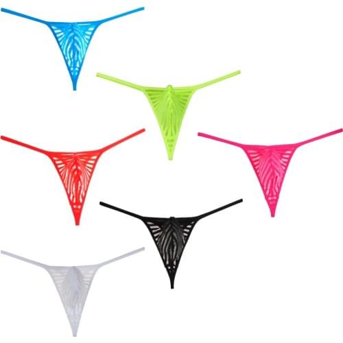 Sexy Bikini See-Through Penis Transparent Gay Men Underwear Thong Micro Mesh Tanga Male thong underwear Stretch Nylon g-strings