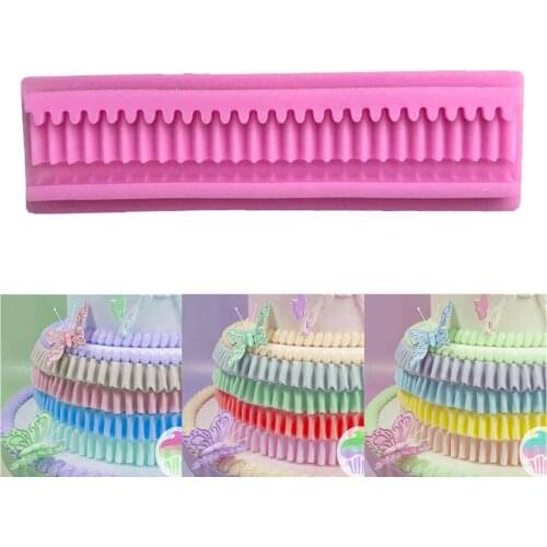 Silicone Ruffle Border Swag Fondant Mould Cake Decor Bake Sugarcraft Icing Molds