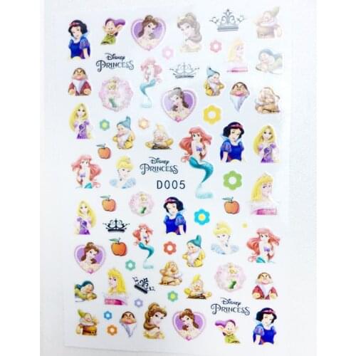 Disney Cartoon Character Mickey Minnie Donald Duck Mermaid Nail Sticker An Art Deco Glue Applique Accessory Cute Kids Decals