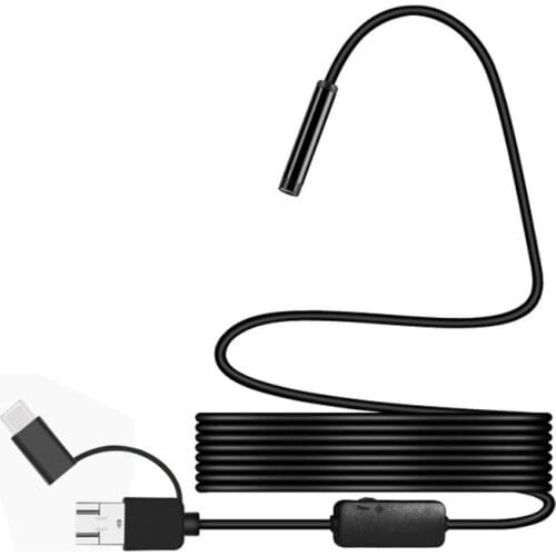 LED USB Type-C HD 1200P Camera Inspection Borescope 8mm Lens IP68 with 2/3.5/5/10M Cable