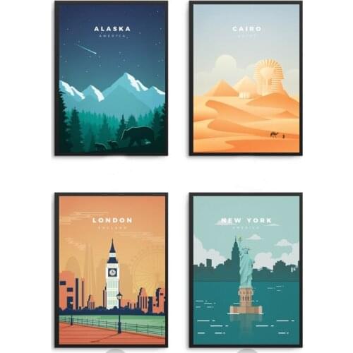 Tourist Attractions Art Canvas Painting Wall Art Pictures prints home decor Wall poster decoration for living room