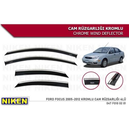 For Ford Focus Wind Deflector Chrome Rain Window Visors 2005 2006 2007 2008 2009 2010 2011 2012 and 4 pcs Car Auto Accessory