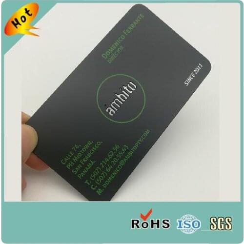 Credit card size matt black metal business cards custom logo name cards