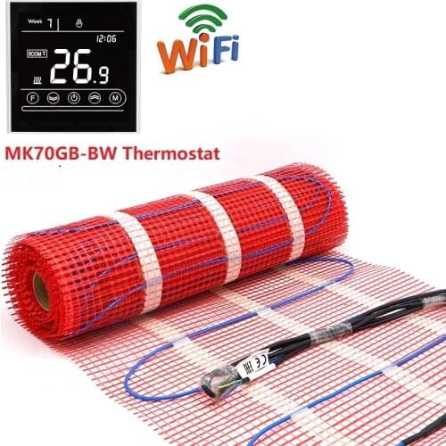 High Quality 2m2 150w/m2 Electric Underfloor Heating Mat Kits 50cmX4m 220V Warming Mat with Thermostat