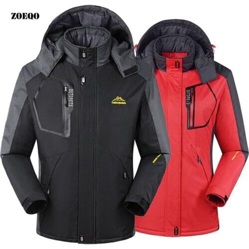 ZOEQO Plus Thick Velvet Winter Jacket Men women Warm Outwear Windproof windproof Parka coat Mens jaqueta masculina M-8XL size