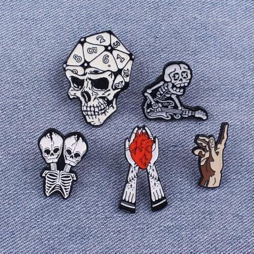 Punk Skull Badge Icon On Clothes Accessories Jewelry Gift Metal Pins For Clothes Brooch Anime Decoration Clothes Lapel Metal Pin