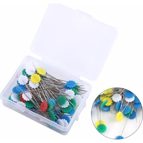 100PCS Sewing Accessories Patchwork Flower/Bow tie/Button Pins Sewing Pin With Box DIY Sewing Patchwork Pins Arts Crafts
