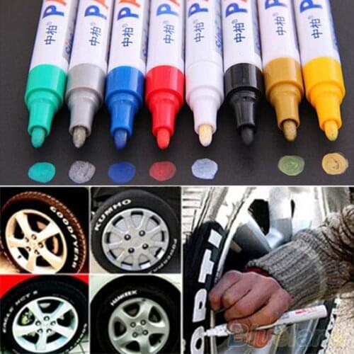 12 Color Waterproof Marker Pen Car Wheel Tire Oily Mark Pen Auto Rubber Tyre Paint Pen CD Metal Permanent Paint Marker