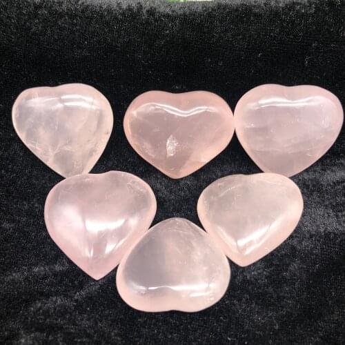 200g Pink Heart Shaped Rose Quartz Crystal Polished Stones Healing Natural Stones and Minerals DIY Accessories Crafts