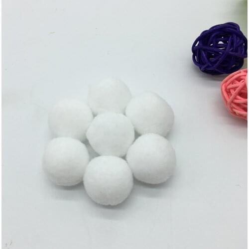 30pcs 1" 25mm White Pompom Fur Craft DIY Soft Pom Poms For Children Toys Cellphone Wedding Home Decoration Accessories