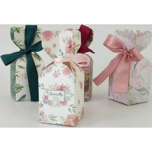 50pcs Vase Style Wedding Favor And Gift Box Candy Box Chocolate Boxes Cookies Bag Wedding Decor Kits Birthday Party Supplies