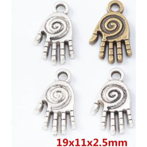50 pieces of retro metal zinc alloy Hand pendant for DIY handmade jewelry necklace making 7563