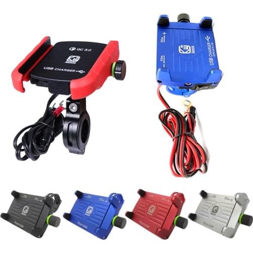 Motorcycle Bicycle Aluminum Handlebar Mount Stand For 3.5-7" Phone Holder Moto Equipment With Fast Charging USB Wireless Charger