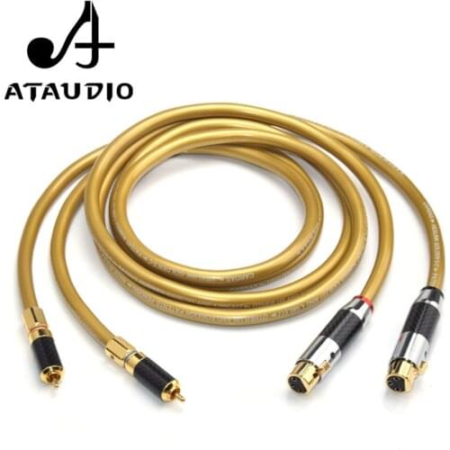 ATAUDIO Cardas 5C Copper HIFI XLR Female to RCA Cable Pure OCC Dual RCA Male to XLR Interconnect Cable