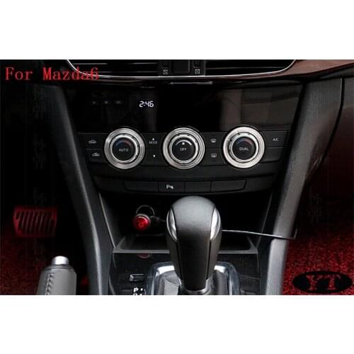 Auto Air Conditioning control Switch AC knob trims for Mazda 6 ATENZA 2014-2018, car accessories,3pcs/lot,car styling