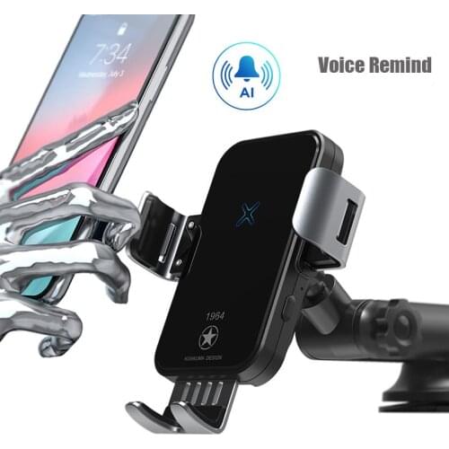 Qi Wireless Car Charger 15W Fast Charging for iPhone 11 XS X 8 Intelligent Infrared Car Wireless Charger Phone Holder For Samsun