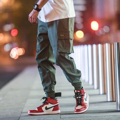 Spring Autumn New Men Harem Pants Military Style Multi-pocket Cargo Pants Loose Beam Foot Mens Pants Pencil Pants
